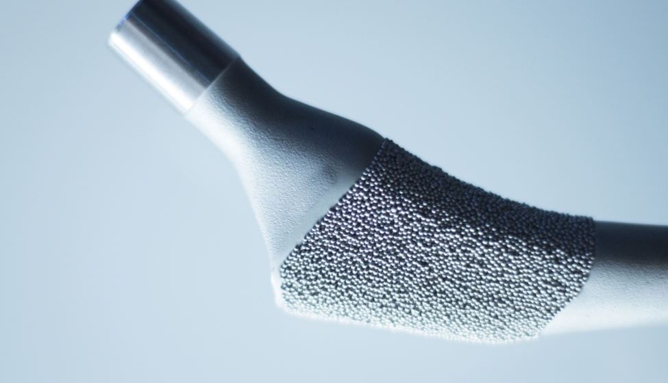 Surgical titanium metal implant close-up 