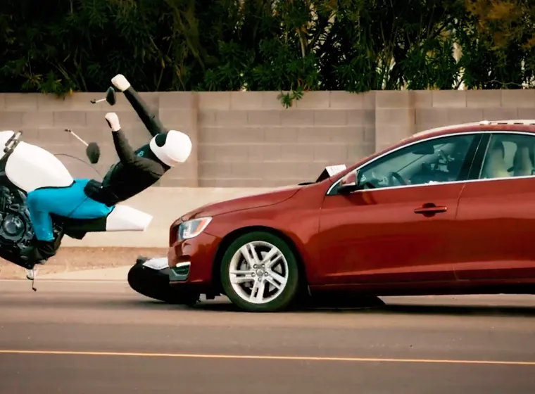 ADAS motorcycle crash test 