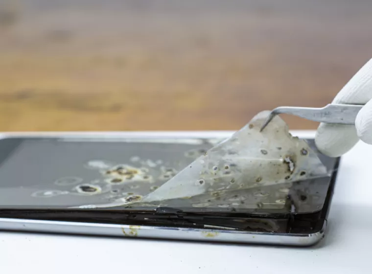 Fire damage, ipad, _polymers, material chemistry