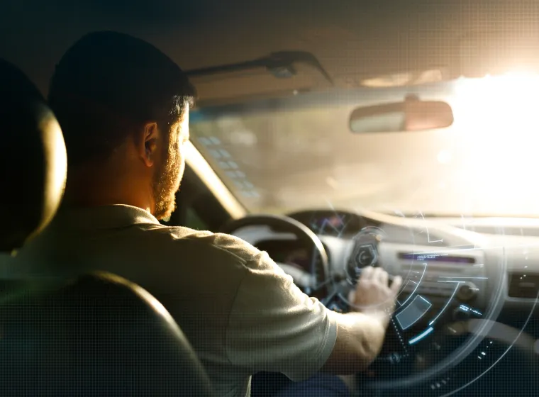 Technologic virtual intelligence car concept.