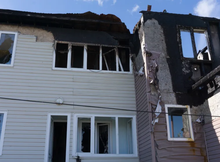 home that was abandoned after a large housefire