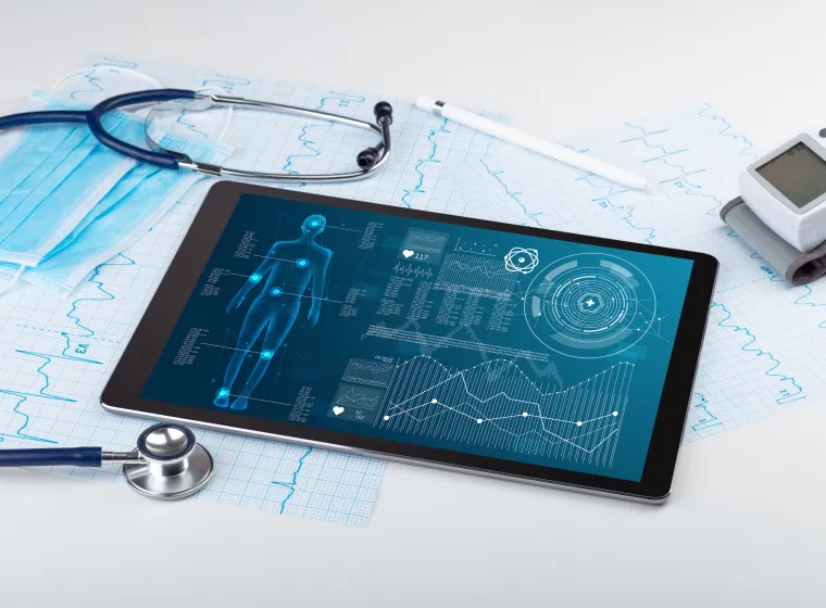 Medical full body screening software on tablet