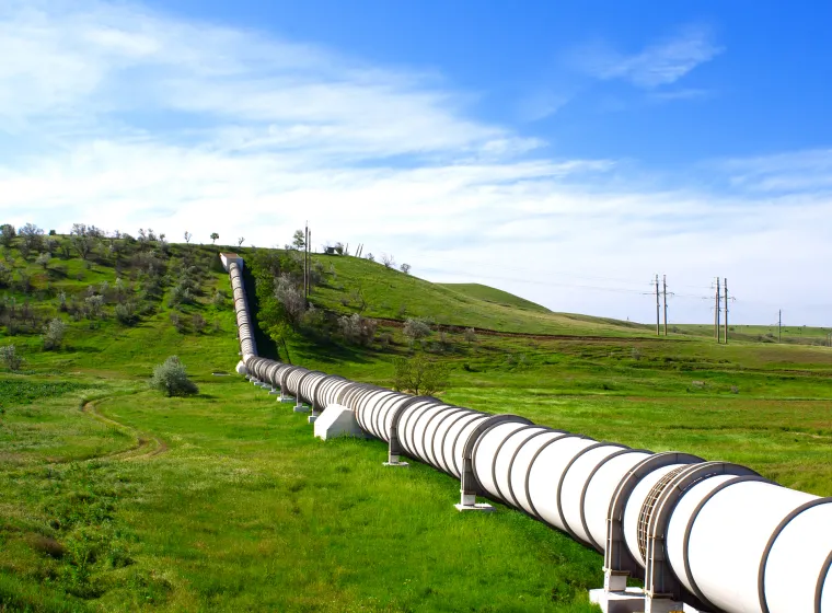 Industrial pipe with gas and oil
