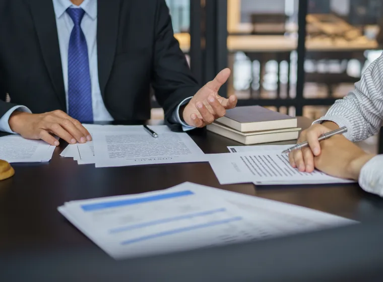 Legal counsel presents to the client a signed contract