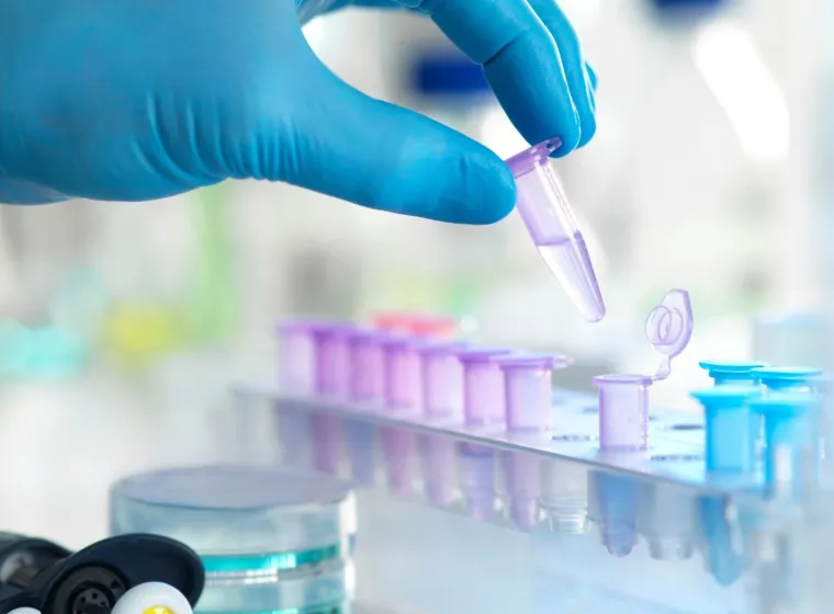 testing a liquid sample in a vial