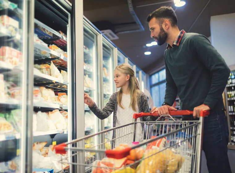  Father and Daughter In A Supermarket
