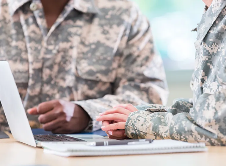 army/soldiers with laptop