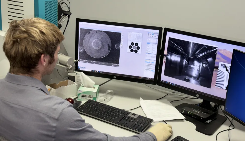 Consultant working on the desktop in Los Angeles Office