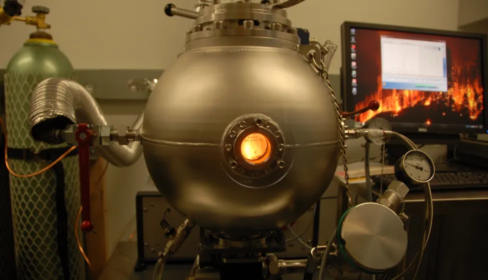 Exponent Natick lab combustible dust equipment glowing