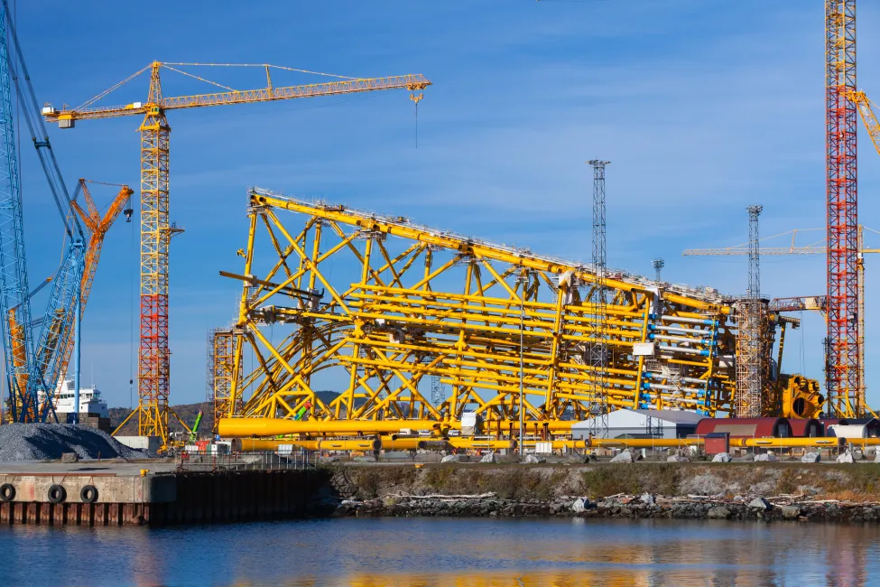 Oil platform is under construction