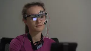 Woman participating in consumer products testing