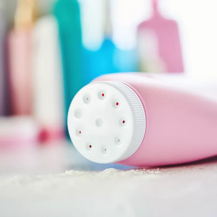Collection of personal care products in bright modern bathroom