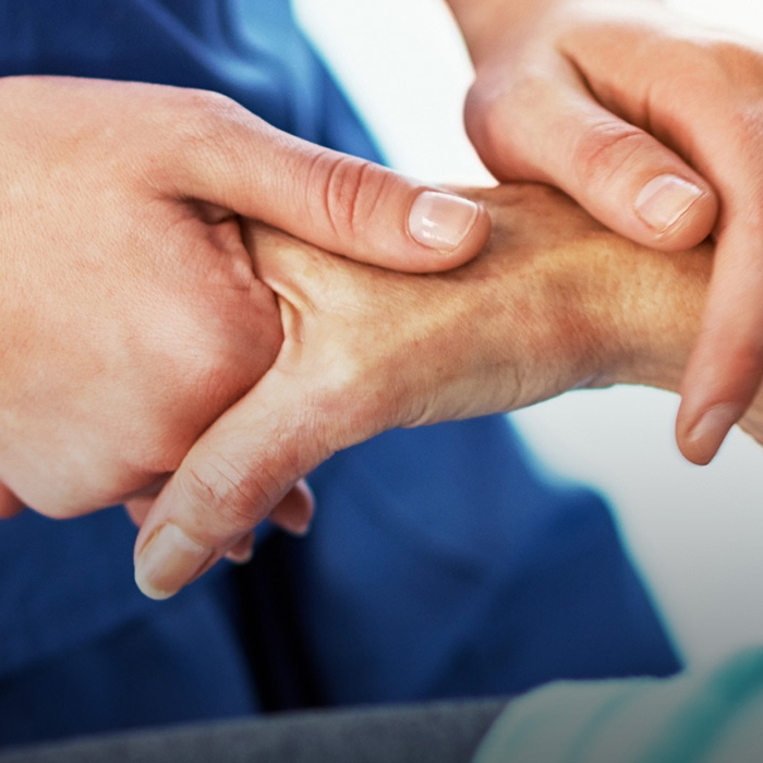 Nursing home hands close up, Long term care