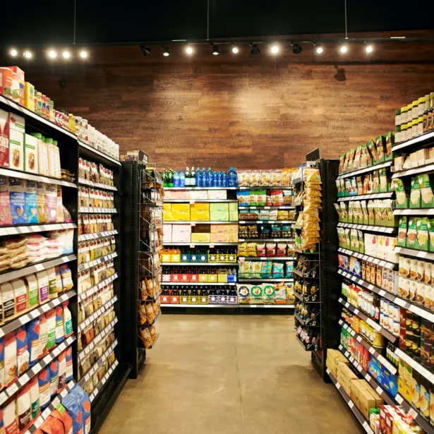 Shot of fully stocked isles in a grocery store during the day