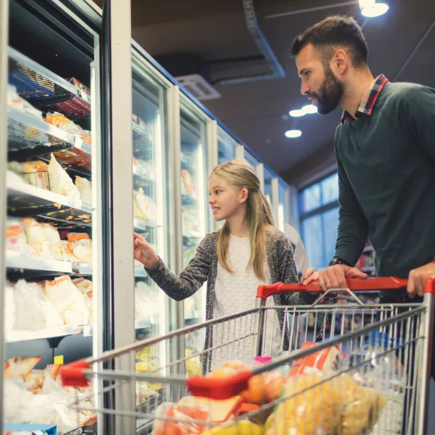  Father and Daughter In A Supermarket