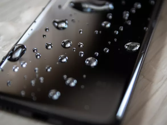 Back side of waterproof smartphone