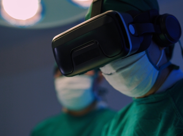 Doctor wearing a VR Medical Device headset