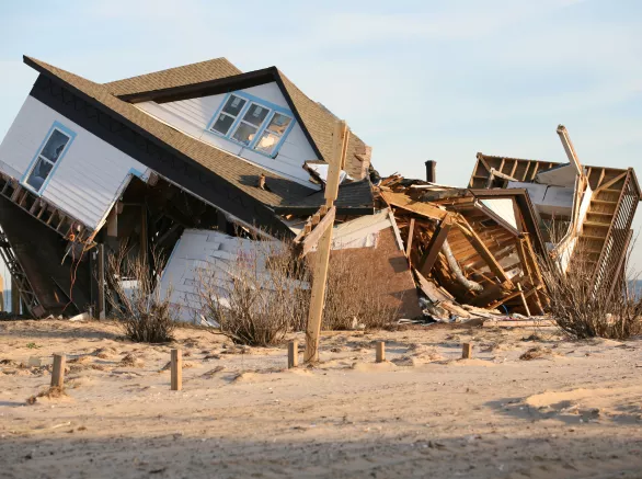 House damaged by hurricane