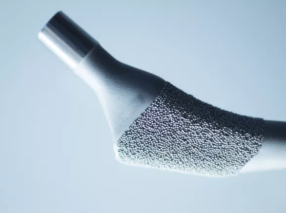 Surgical titanium metal implant close-up 