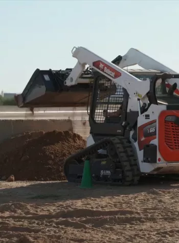 Construction equipment used in a UX test