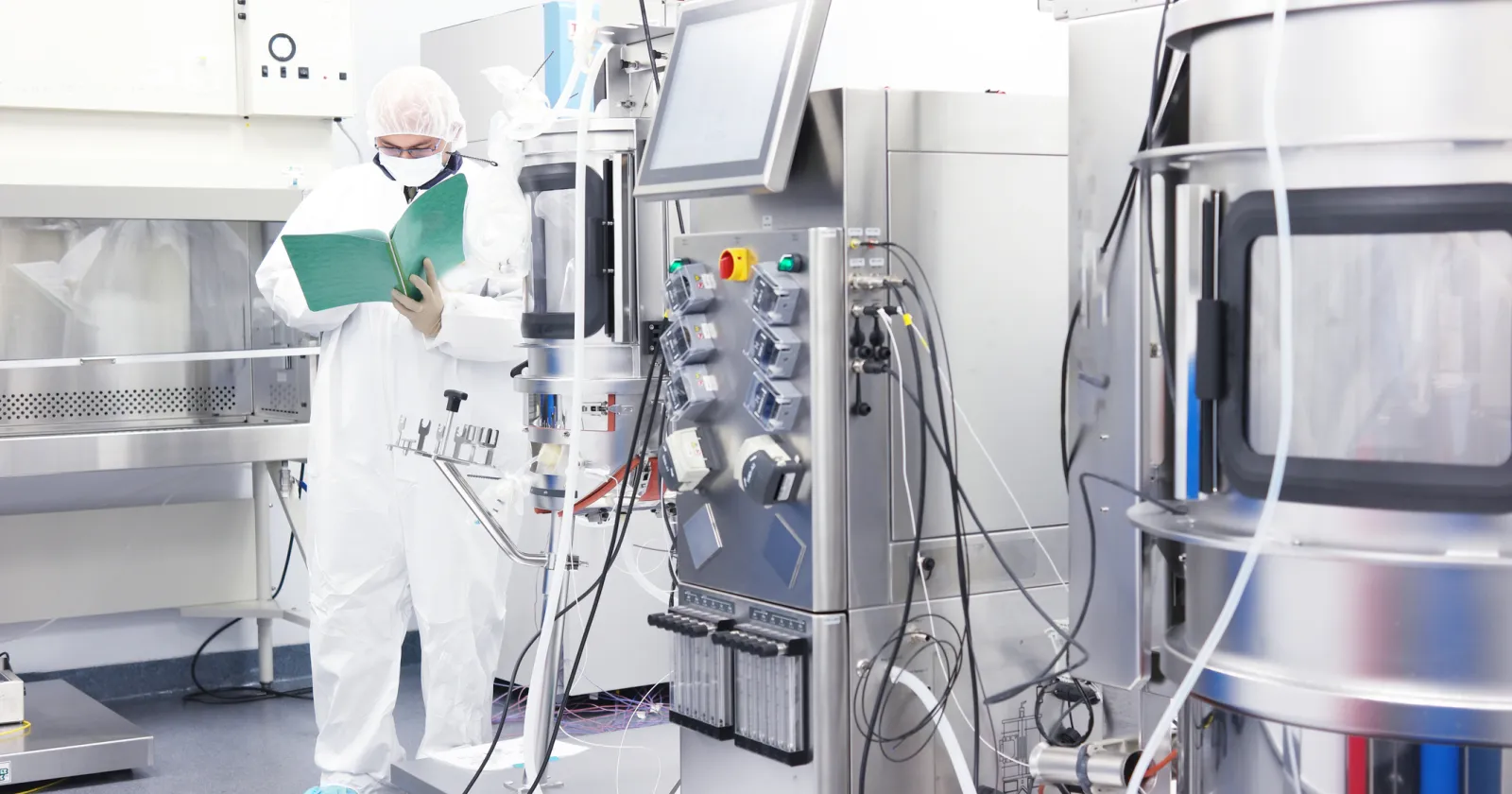 Cell culture laboratory of a biotechnology facility