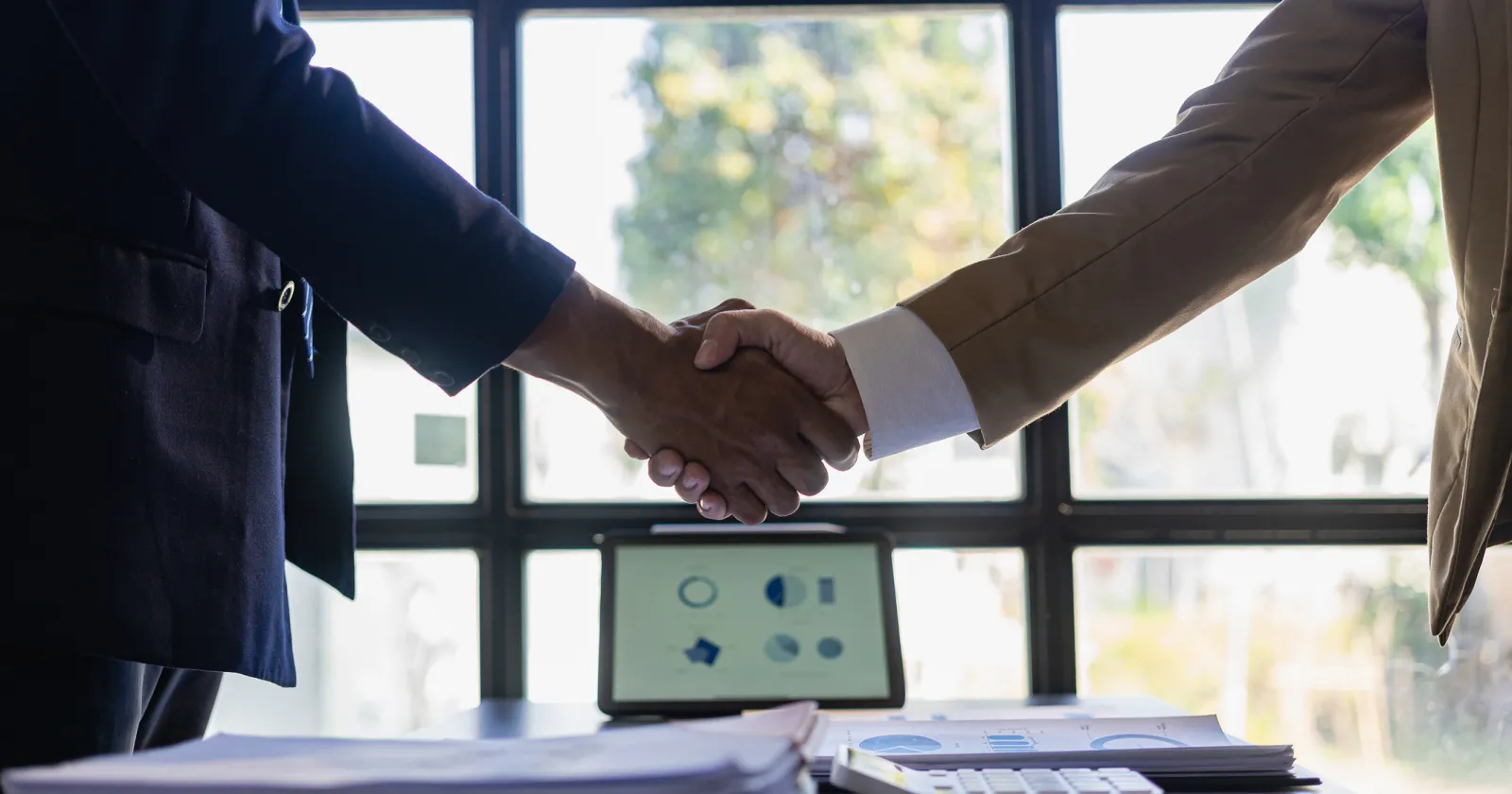 business people shaking hands