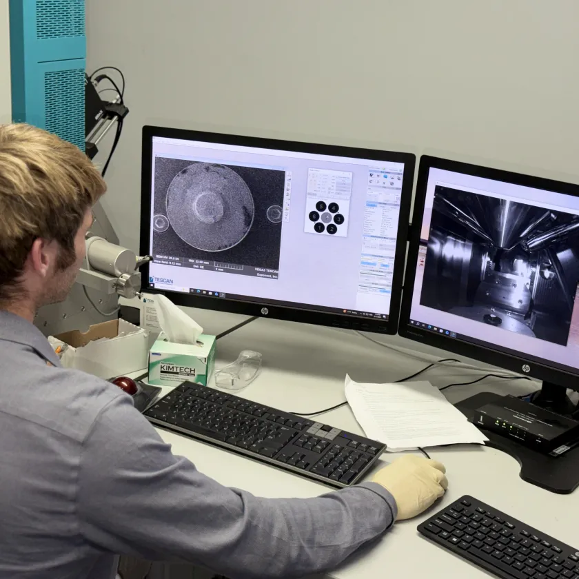 Consultant working on the desktop in Los Angeles Office