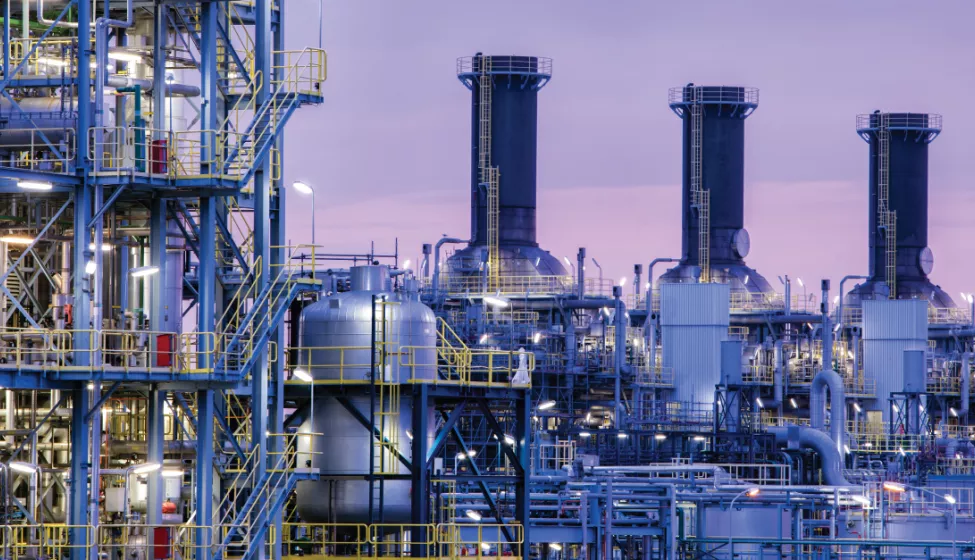 Petrochemical plant at twilight