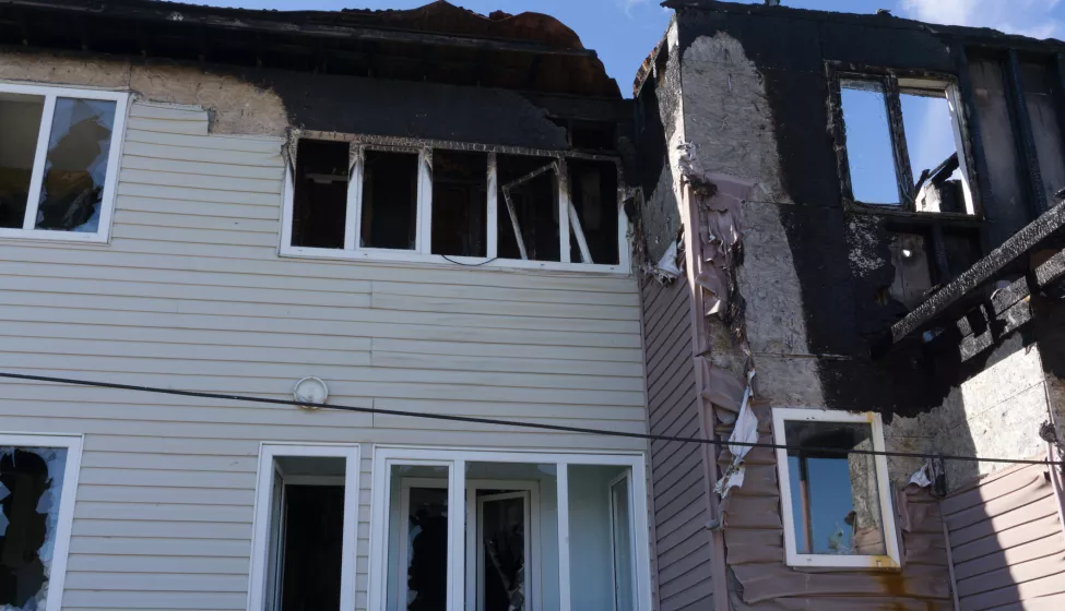 home that was abandoned after a large housefire