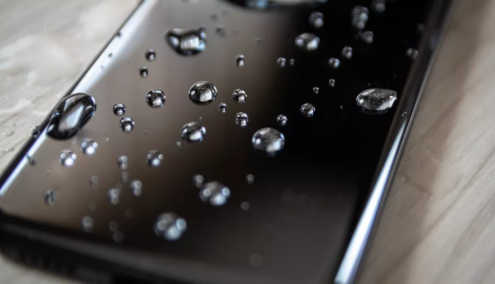 Back side of waterproof smartphone