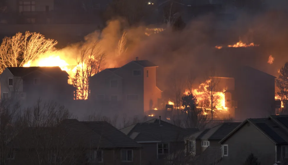 High winds 80 to 100 miles per hour fueled apocalyptic wild fires which tore across open grasslands and through homes in Superior, Colorado off highway 36. Power was cut to 34,000 homes and over 30,000 residents were forced to evacuate. Over 500 homes were destroyed by the Marshall fire outside Boulder, Colorado which was sparked by downed power lines in high winds on December 30, 2021.