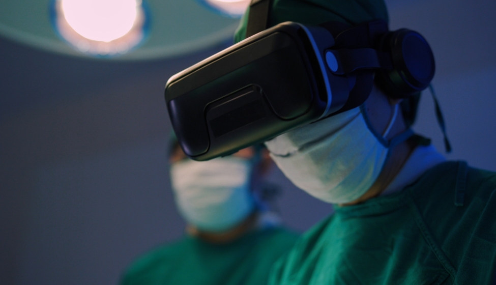 Doctor wearing a VR Medical Device headset