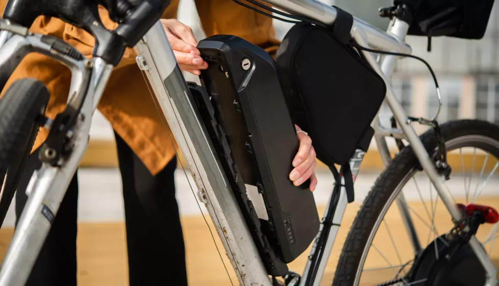 Battery on electric bike