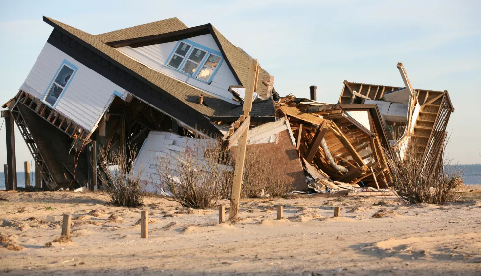 House damaged by hurricane