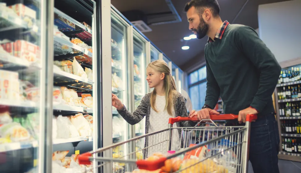  Father and Daughter In A Supermarket