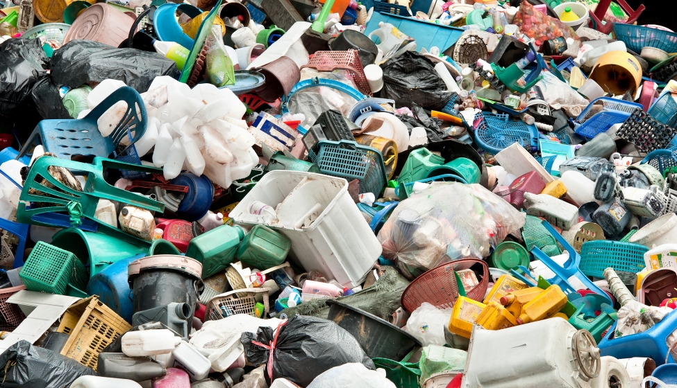 Recycling Plastic in junkyard 