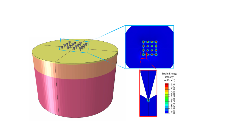 Finite Element Analysis of Skin Deformation and Puncture for Full Microneedle Arrays graphic 