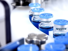 Pharamceutial serum in an automated assembly. Exponent provides support for pharmaceuticals, hydrogels and  medical plastics. 