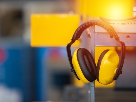 Yellow noise cancelling headphones