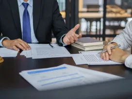 Legal counsel presents to the client a signed contract