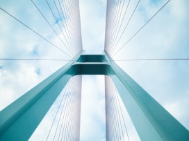 An expansive cable-stayed bridge. Exponent engineers help solve complex civil engineering challenges.