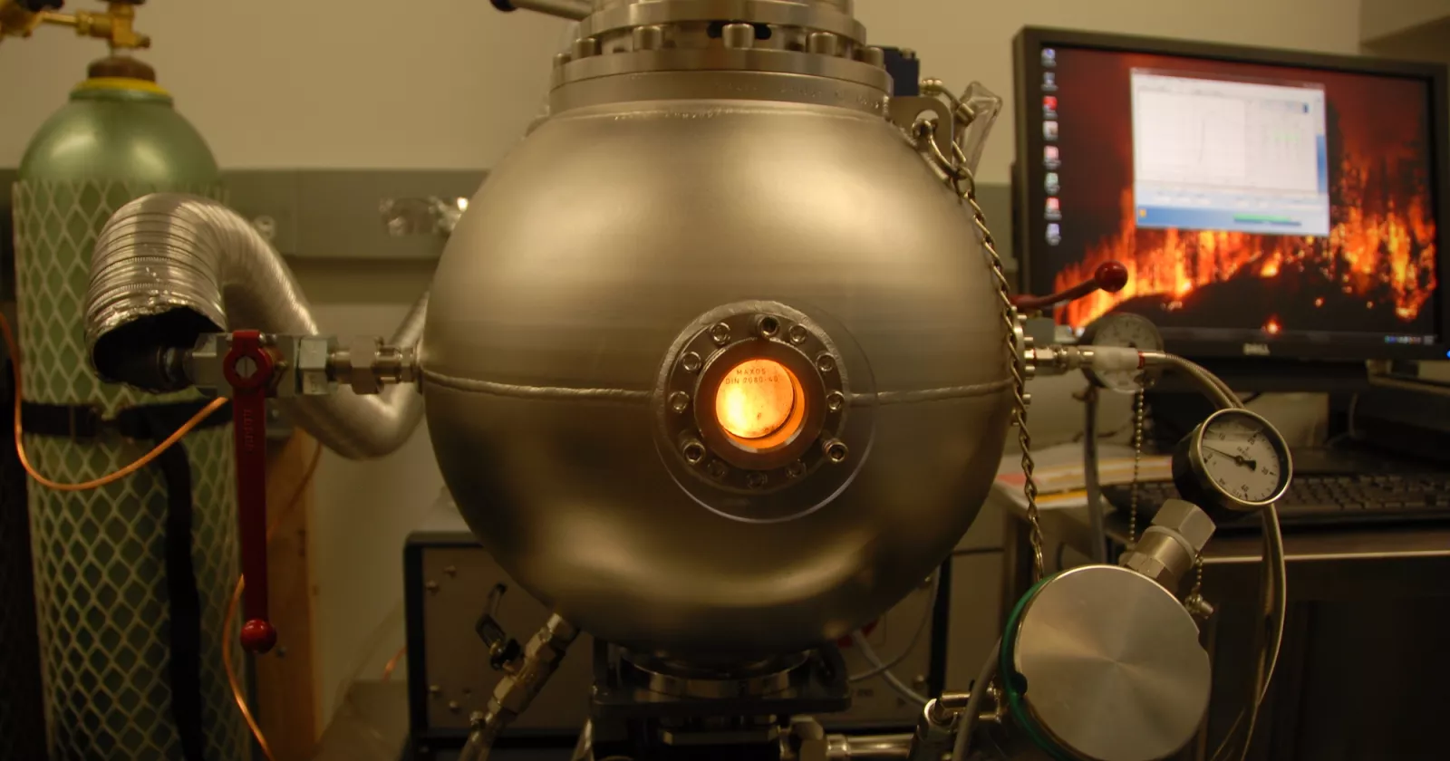 Exponent Natick lab combustible dust equipment glowing